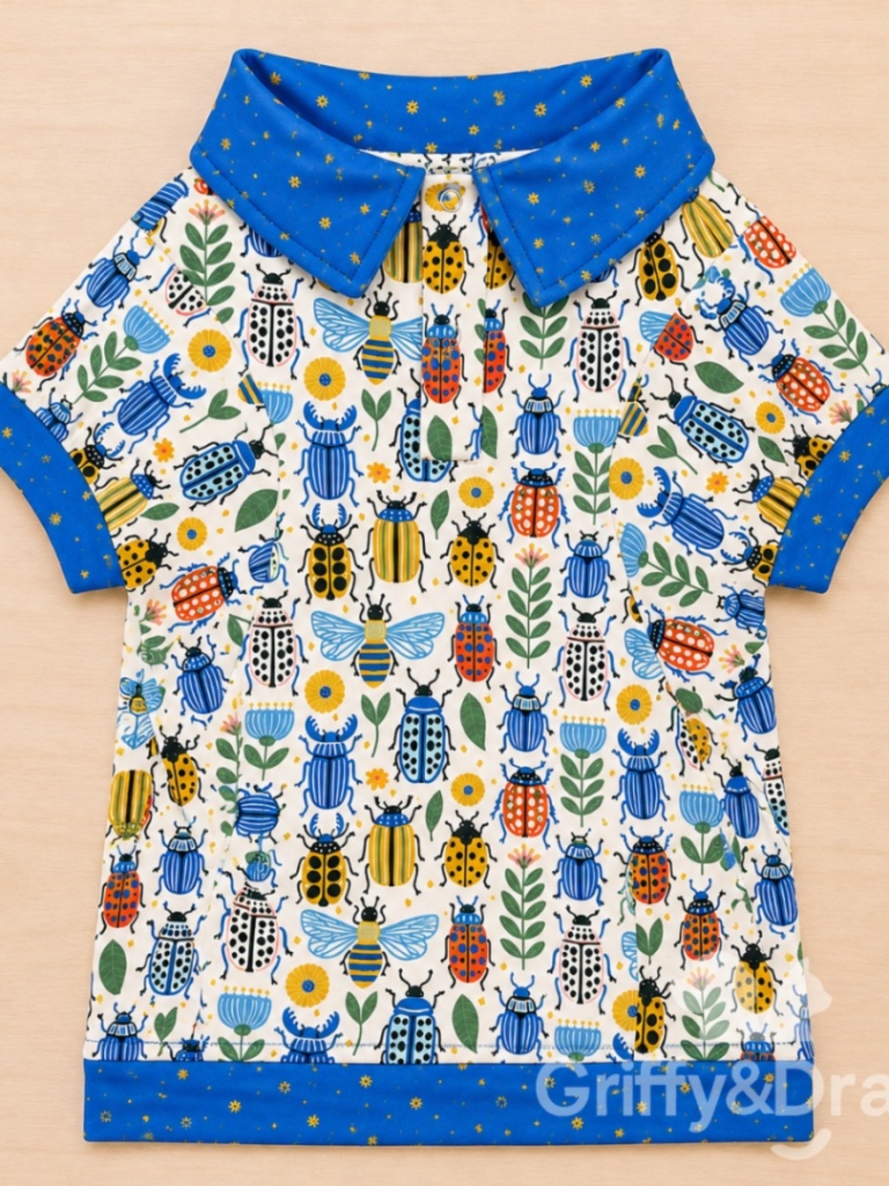 Griffy & Drake Dog Collar Shirt "Just Buggin Around"